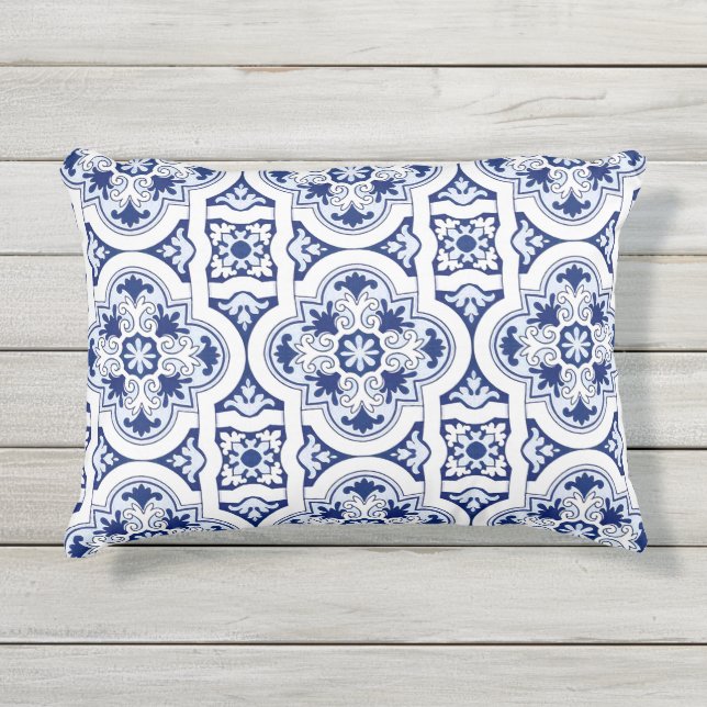 Cojín De Exterior Baldosa azul portuguesa (Anverso)