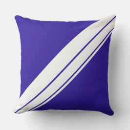 Cojín De Exterior Bandas de Carreras blanca azul deportivas Nautical