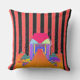 Cojín De Exterior Bandas negras rojas caseras