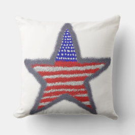 Cojín De Exterior Bandera americana brillo estrella