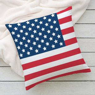Cojín De Exterior Bandera Americana Rojo Blanco Azul Patriótico