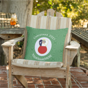 Cojín De Exterior Bandera de Navidad Personalizada Chile Abuela Ánge