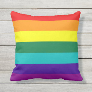 Cojín De Exterior Bandera del Orgullo Arcoiris de 7 bandas