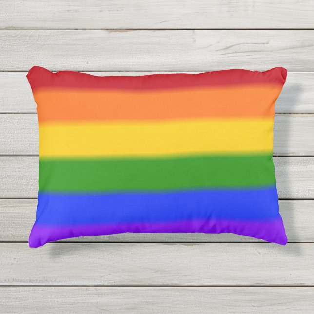 Cojín De Exterior Bandera del orgullo gay caído (Anverso)