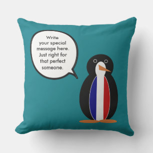 Cojín De Exterior Bandera Francesa Pinguino Personalizado Hablando S