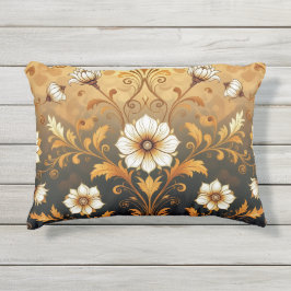 Cojín De Exterior "Barockes Ornament-Muster in Gold und Schwarz"7