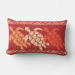 Cojín De Exterior Batik reversible hawaiano de la tortuga de mar de