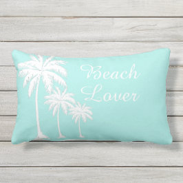 Cojín De Exterior Beach Lover Palm Tree Aqua Outdoor