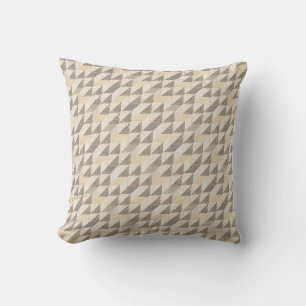Cojín De Exterior Beige, patrón rombic gris texturado. píldora de la