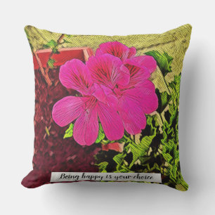 Cojín De Exterior Being happy is your choice blooming flower