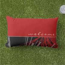 Bienvenida | Cinta negra y blanca abstracta roja