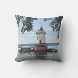 COJÍN DE EXTERIOR BIENVENIDA Y NOMBRE OPCIONAL DE SERENE LIGHTHOUSE