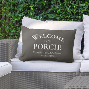 Cojín De Exterior Bienvenido a Porch Custom Nombres de Familia de Mo
