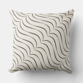 Cojín De Exterior Black Geometric Throw Pillow