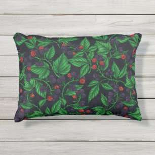 Cojín De Exterior Blackberries sobre gris oscuro