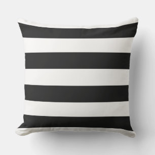 Cojín De Exterior BLANCO en NEGRO Elegante elegante franjas modernas