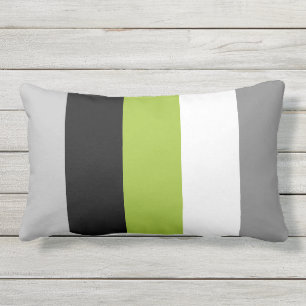 Cojín De Exterior Bloque de color moderno lima verde gris negro al a