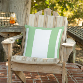 Cojín De Exterior Bloque de color verde sabio + blanco