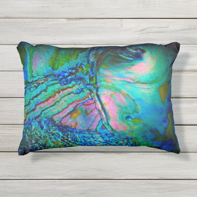 Cojín De Exterior Blue Abalone Shell Accent Throw Pillow (Anverso)