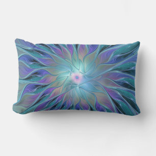 Cojín De Exterior Blue Purple Flower Dream Resumen arte fractal