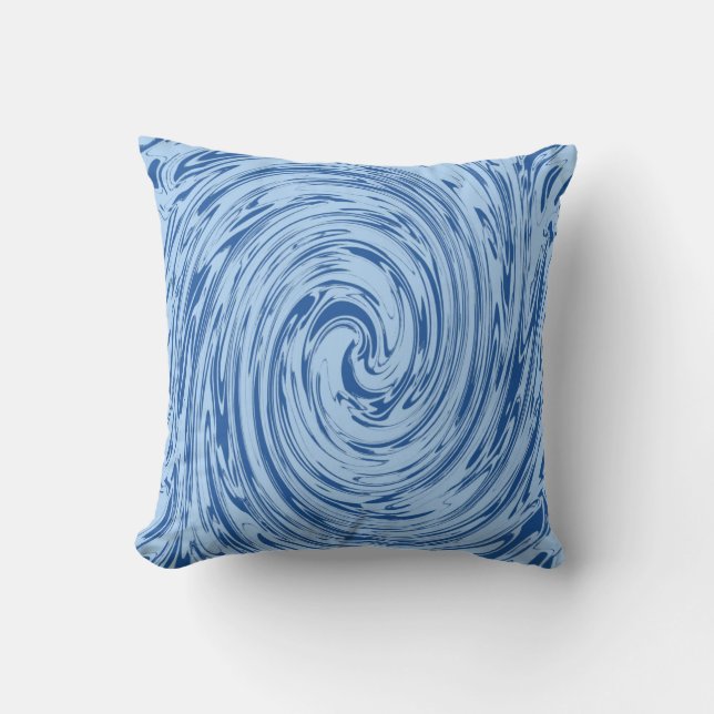 Cojín De Exterior Blue Swirls Resumen Modelo Elegante Regalo Náutico (Anverso)