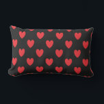 Cojín De Exterior Bodas El día de San Valentín del patrón del corazó<br><div class="desc">Diseñado con lindos patrones de corazón de doodle rojo en un fondo negro sólido. Puede cambiar a cualquier color de fondo como desee.</div>