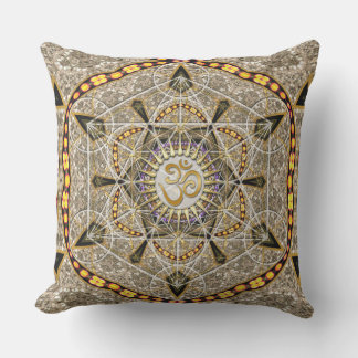 Cojín De Exterior Bohemia Yoga Gold Om Geometría Arte Gran Cushiro