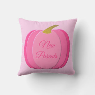 Cojín De Exterior Bonito Bebé Rosa Personalizado de calabaza Padres 