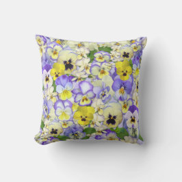 Cojín De Exterior Bonito Pastel Pansies Lumbar Pillow