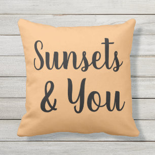 Cojín De Exterior bonitos SUNSETS y letras  