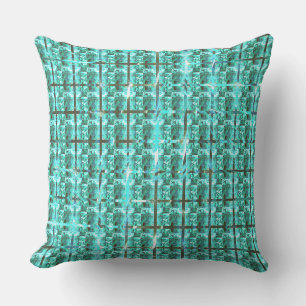 Cojín De Exterior ¿Brillante azul claro, cuadrados o imagen dentro d