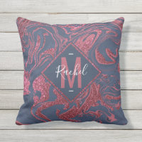 Burgundy Red Navy Blue Glitter Marble