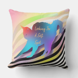 Cojín De Exterior Buscando Un Gato De Punto Suave