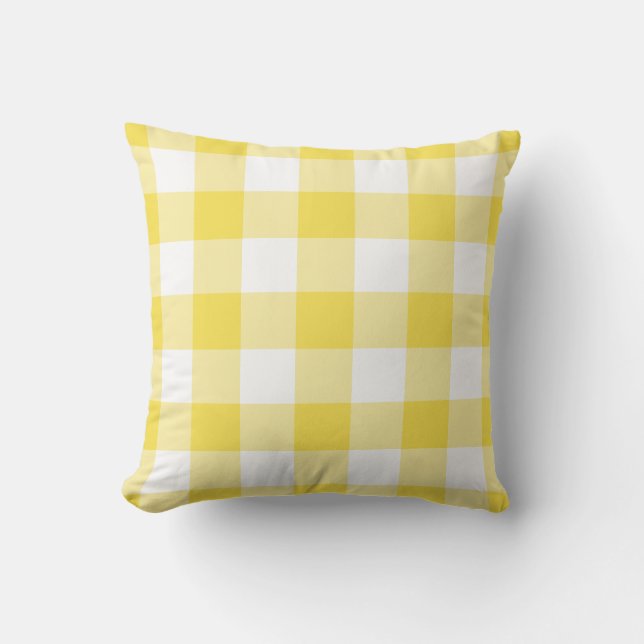 Cojín De Exterior Buttercup Yellow Gingham Check Plage Pattern (Anverso)
