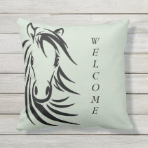 Cabeza de caballo negra verde