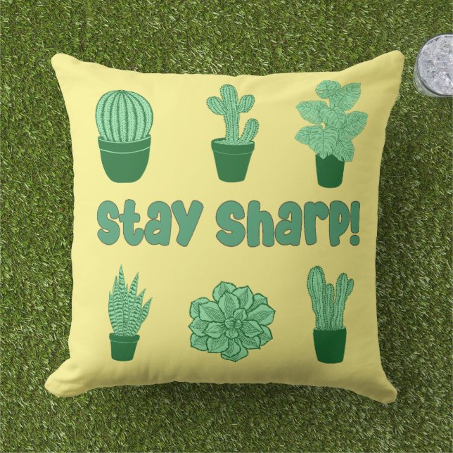 Cojín De Exterior Cactus desierto cactus Planta moderna Patrón (Césped)