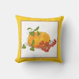 Cojín De Exterior Calabaza naranja, caída de la frontera amarilla Ac