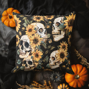 Cojín De Exterior Calaveras y girasoles Verano Goth
