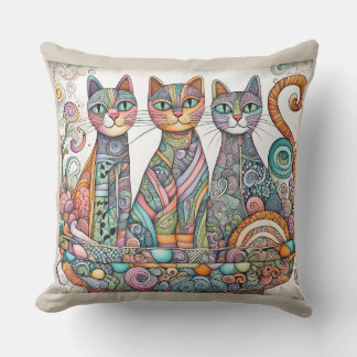 Cojín De Exterior calming cats outdoor pillow