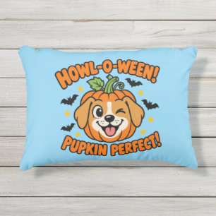 Cojín De Exterior Camiseta de Halloween para perro lindo Howl O Ween