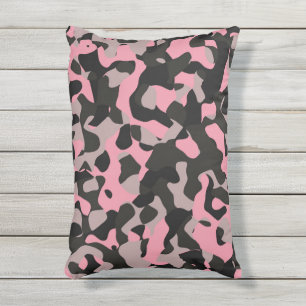 Cojín De Exterior Camo rosa y negro