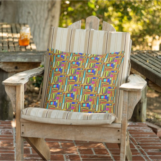 Cojín De Exterior Caos Aleatorio Multi Color (Silla)