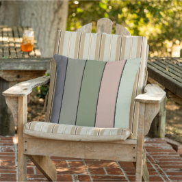 Cojín De Exterior Cáscara de Pistacho Verde Melocotón Morado Rayas