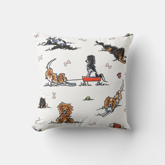 Cojín De Exterior Cavalier King Charles Spaniels Doodles CKCS (Anverso)