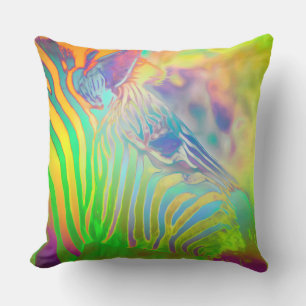 Cojín De Exterior Cebra Psicodélica de la Vida Silvestre