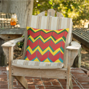 Cojín De Exterior chevron azteca de diseño fresco y colorido