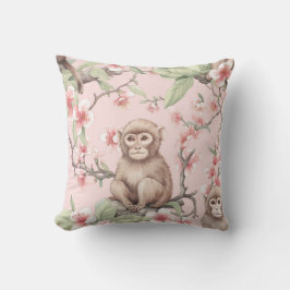 Cojín De Exterior Chinoiserie rosa | Mono tropical