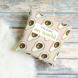 Cojín De Exterior Cita De Diversión Moderna Pastel Rosa Y Aguacate V