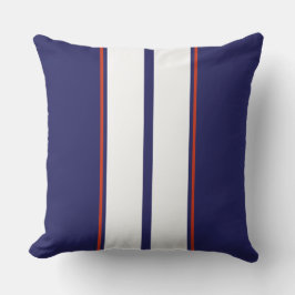 Cojín De Exterior Clásicas rayas de Carreras roja, blanca y azul