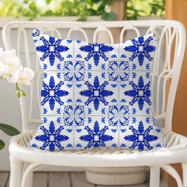 Cojín De Exterior Classic Portuguese Tile Pattern Blue White (Subido por el creador)